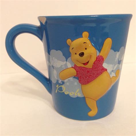 Disney Winnie The Pooh 3d Blue Chipped Coffee Tea Cup Mug 4 14hx3 3