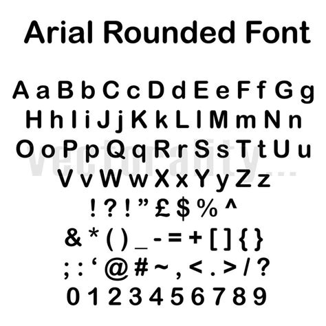 Arial Rounded Font Regular Style Alphabet Numbers Letters Etsy Uk