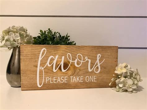 Wood Favors Sign Wedding Favors Sign Favors Please Take One Etsy