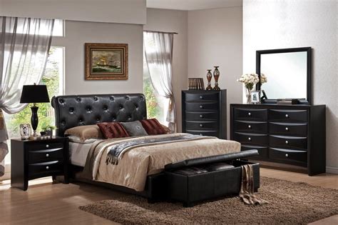 A hide bench at the end of the bed cradles the mattress and feels extra cozy. Leather Bedroom Furniture - Could it Be More Elegant ...