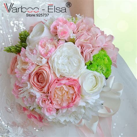 Ramo De Flores Novia Pink White Beach Wedding Flowers Bridal Bouquets