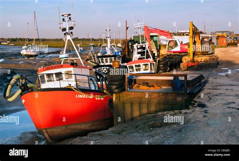Fishing Boats Moored At Old Leigh In Essex Stock Photo Alamy