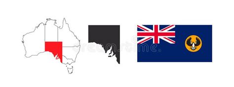 South Australia Map Flag Of South Australia States And Territories Of