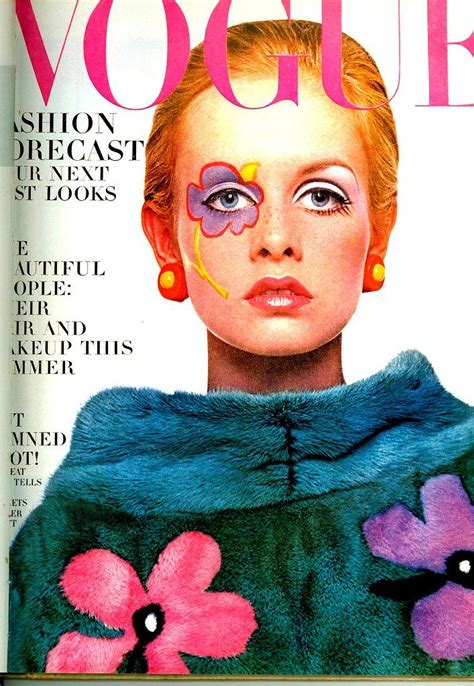 1967 Vogue Cover Flower Power By Twiggy Richard Avedon 1960s Fashion