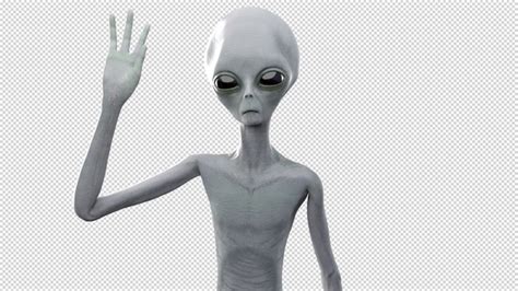 Alien Raising Hand Medium Closeup Shot Motion Graphics VideoHive