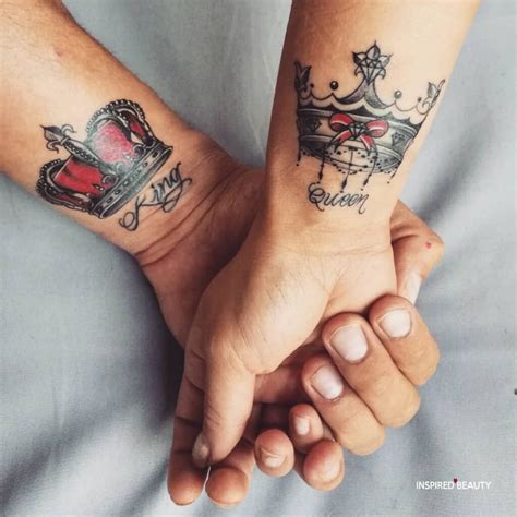 24 king and queen tattoos for couples inspired beauty