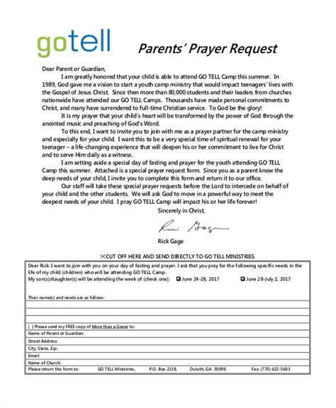Free 11 Sample Prayer Request Forms In Pdf Word