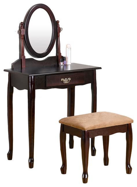 The amish queen anne highboy dresser offers a delicate design that dates back centuries. Queen Anne Style Vanity Set Cherry Wood Swivel Mirror Make ...