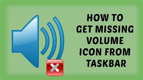Fix Missing Volume Icon Windows 10 Get Missing Volume Icon From