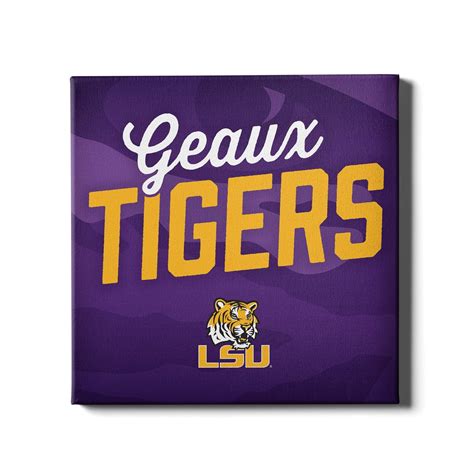 Lsu Tigers Geaux Tigers Officially Licensed Canvas College Wall Art