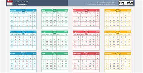 2021 Calendar Printable Free Excel