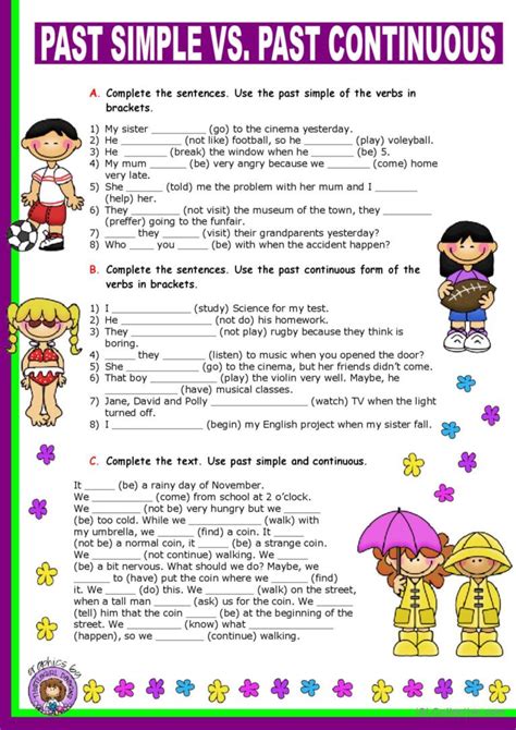 Past Simple Vs Past Continuous Esl Worksheet By Maria