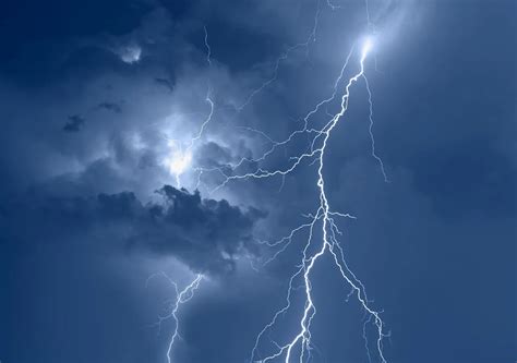Blue Flashes Electrical Discovery In Storm Clouds