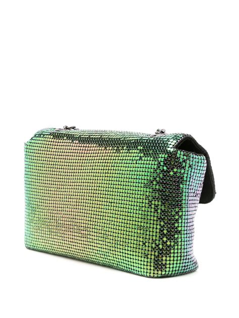 Isla Iridescent Effect Mesh Shoulder Bag Green Farfetch