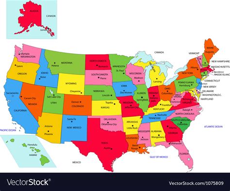50 States Of America Map Of States Map