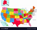 Usa 50 states with state names Royalty Free Vector Image