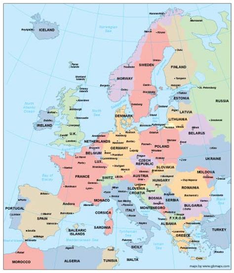 European Countries Vector Maps In Illustrator And Powerpoint