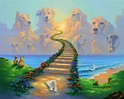 Rainbow Bridge All Dogs Go to Heaven Collie St Bernard 8x10 Art Print ...