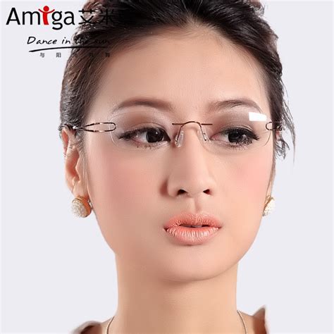 Pure Beta Titanium Rimless Glasses Myopia Glasses Female Eye Box Frames Glasses Frame Myopia