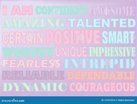 Words Positive Pastels Stock Illustration Illustration Of Unique