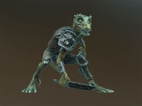 3d Model Kobold Lizard Rigged For Games Vr Ar Low Poly Rigged Obj