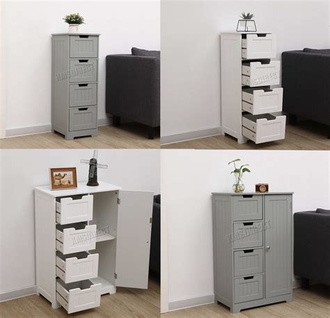 Are you looking for a new storage solution for your bathroom? WestWood Bathroom Storage Cabinet Wooden 4 Drawer Cupboard ...