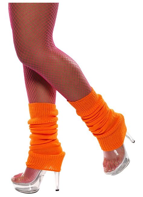 80s Costume Leg Warmers Orange