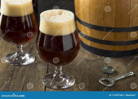 Alcoholic Barrel Aged Sour Beer Stock Image Image Of Fruit Foam