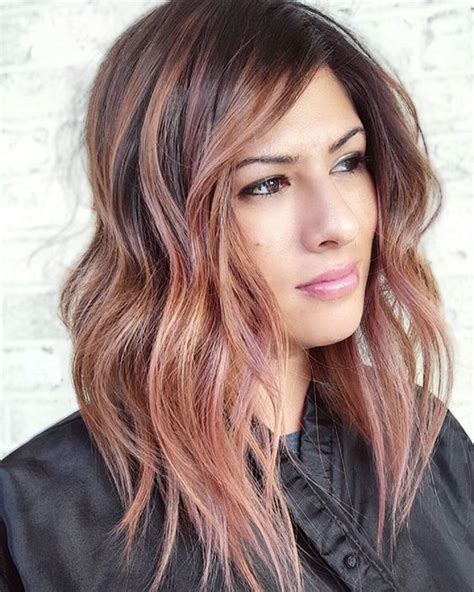 Lovely Medium Length Haircuts For Your Next Look Rose Gold Hair Ombre