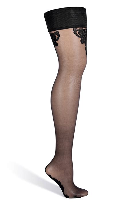 Lyst Fogal Stay Up Thigh High Stockings In Black