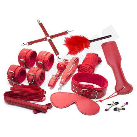 Adora Slap N Tickle Red Leather Love Kit 14 PCS Bondage Kit The Hot Spot