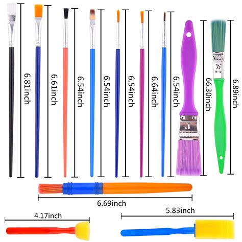 Btnow Colorful Artist Paint Brush Set 30 Pieces Kids Children Paint