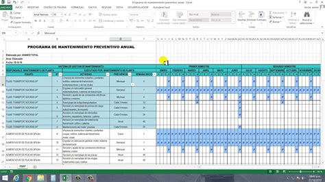 Programa De Mantenimiento Preventivo Anual En Excel Theme Loader