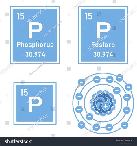 Blue Icon Element Phosphorus Periodic Table Stock Illustration