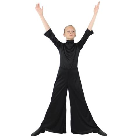 Danzcue Child Praise Dance Long Sleeve Turtleneck Jumpsuit Wss001c