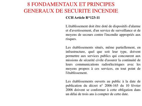 Principe De Continuité Du Service Public - PPT - FONDAMENTAUX ET PRINCIPES GENERAUX DE SECURITE INCENDIE