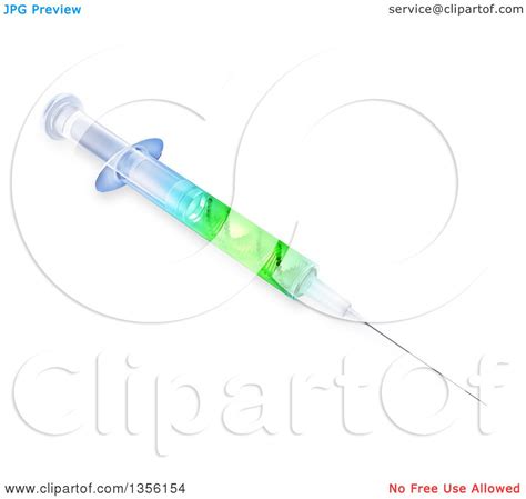 Clipart of a 3d Vaccine Syringe with Gene Therapy Dna Strands Inside ...