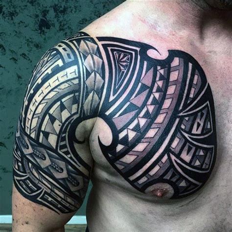 50 Polynesian Chest Tattoo Designs For Men Tribal Ideas