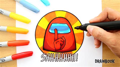 How To Draw Among Us Shhhhhhh Game Start Logo Youtube