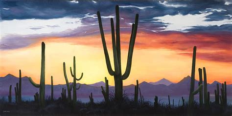 Desert Sunset Painting By Lindy Swinney