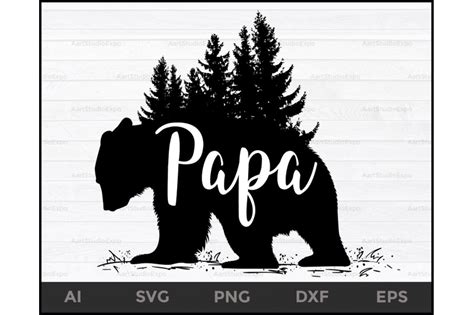 Silhouette Papa Bear Svg