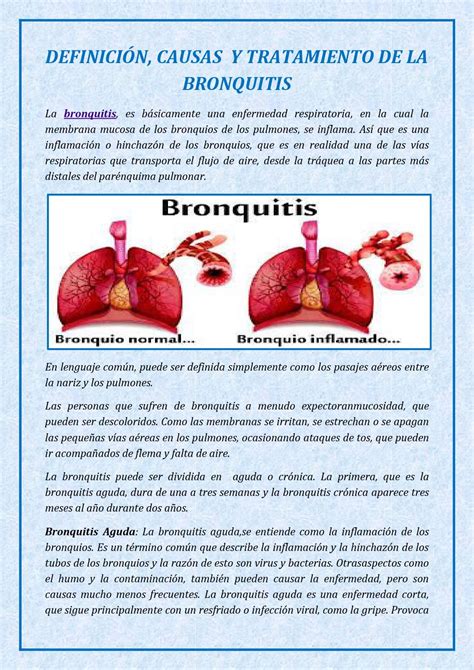 Definici N Causas Y Tratamiento De La Bronquitis By Quiropractico