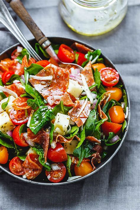 Spinach Salad Recipe With Mozzarella Tomato And Pepperoni Spinach