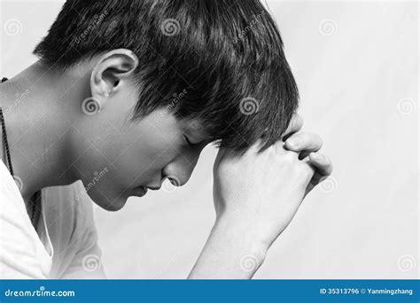 Young Man Looking Depressed Stock Photo Image Of Fist Model 35313796
