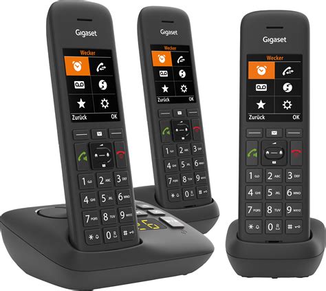 GIGASET C575ATSW: DECT Telefon, 3 Mobilteile, Anrufbeantworter, schwarz bei reichelt elektronik