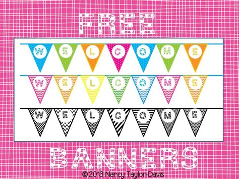 Freebie~welcome Banners Three Choices Includedbright Polka Dot