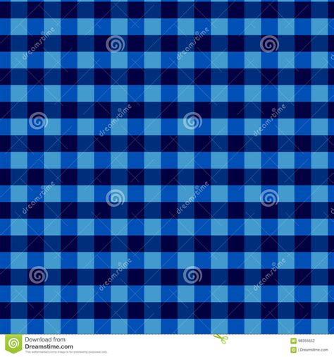 Seamless Checkered Pattern Vintage Blue Plaid Fabric