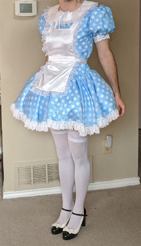 blue sissy maid dress