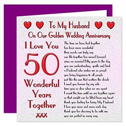My Husband 50th Wedding Anniversary Card On Our Golden Anniversary
