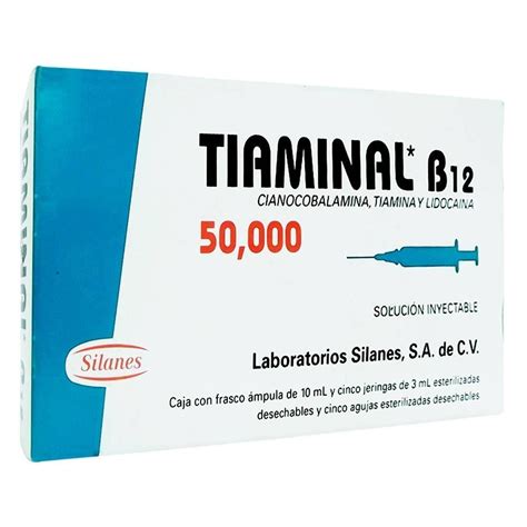 Tiaminal B12 Solución Inyectable 1 Pza De 10 Ml Cu 5 Jeringas De 3